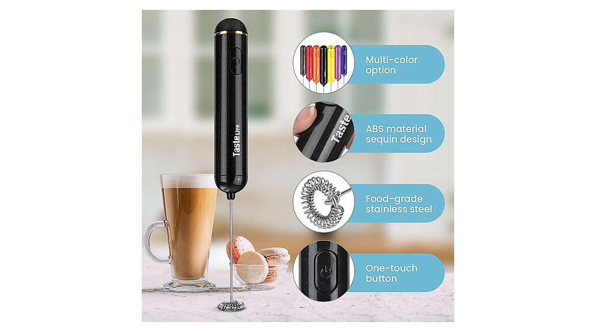 Handheld Milk Frother, Battery Operated Electric Foam Maker and Mixer ...