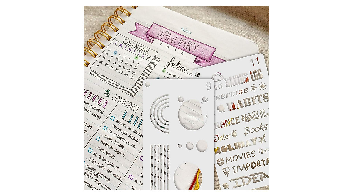 Essential Journal Stencil Set for Creative Journaling