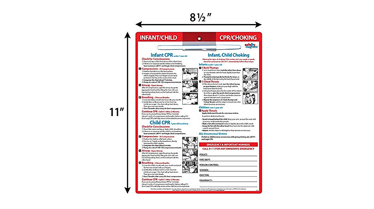 Child CPR & Choking Magnet – Emergency First Aid Card | Safety Magnets