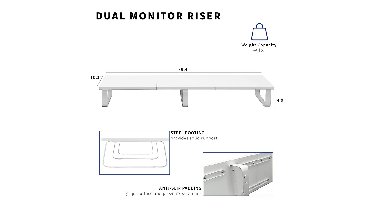 VIVO 39-Inch Monitor Stand Dual Screen Riser for Ergonomic Workspace
