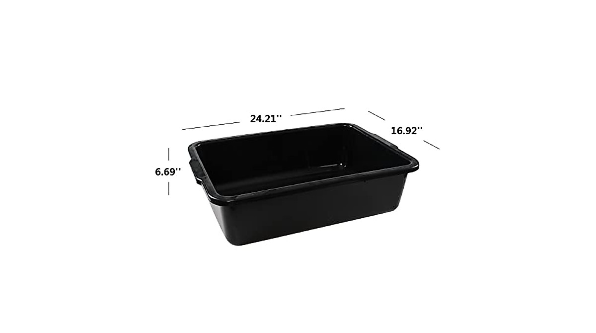 DynkoNA 4-Pack Utility Bus Box - Durable Plastic Totes