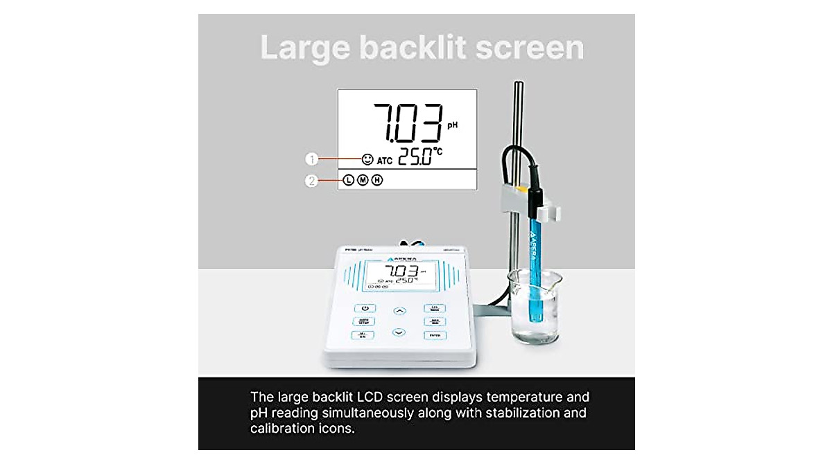Apera PH700 Lab pH Meter | 0.01 Accuracy, Auto Calibration