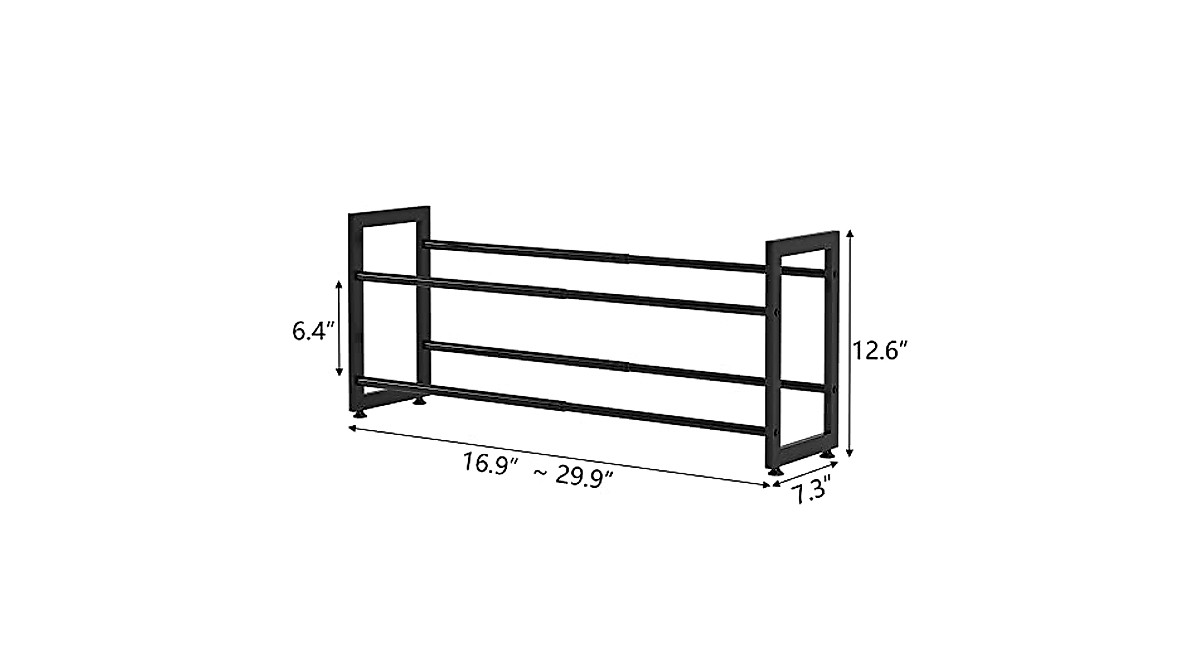 FKUO 2 Tier Shoe Rack - Expandable Storage Organizer