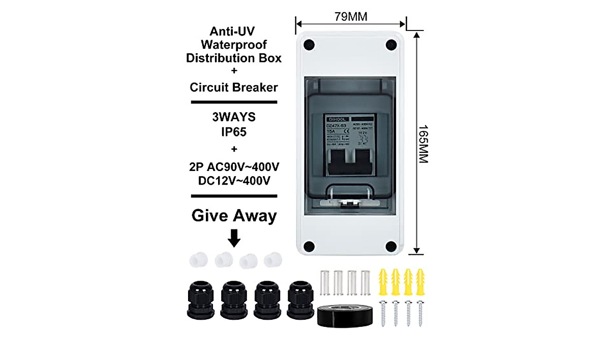 DIHOOL 15 Amp Circuit Breaker Box Cover for Solar & Outdoor Use