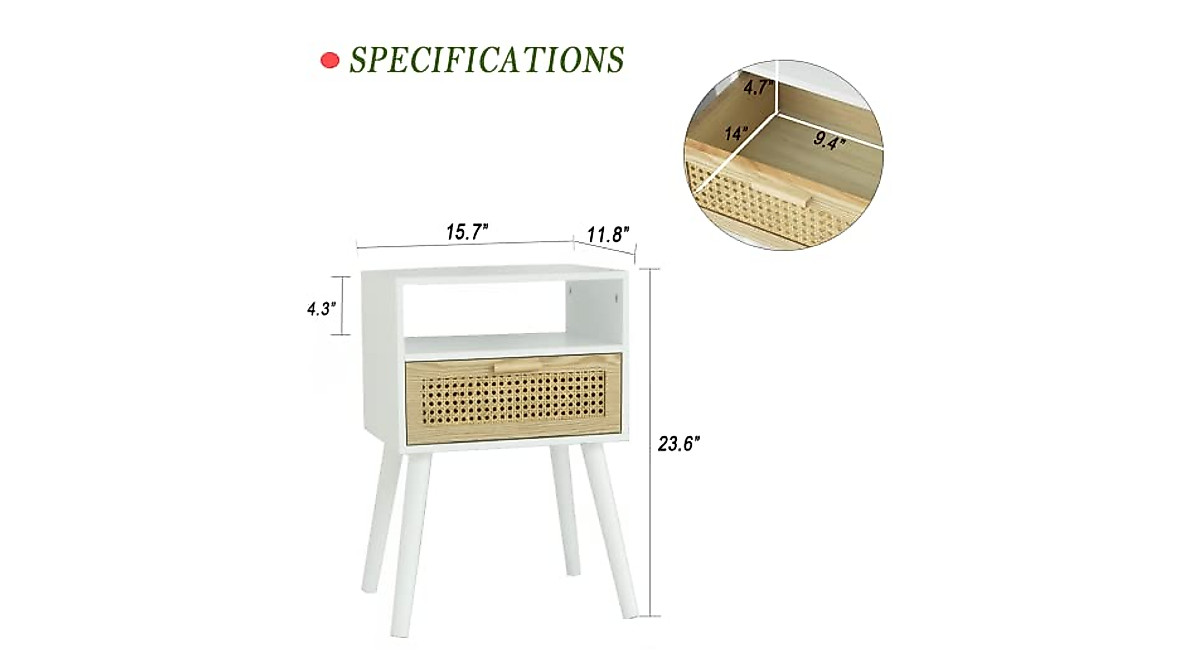 Stylish MaxSmeo Mid Century Modern Nightstand