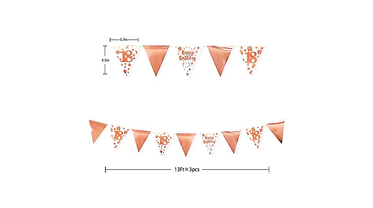 40Ft Rose Gold 18th Birthday Banner | Chic Milestone Decorations