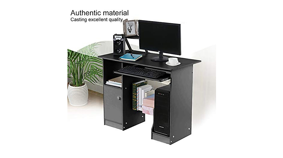 Home Desktop Computer Desk with Storage Shelves - Modern & Functional