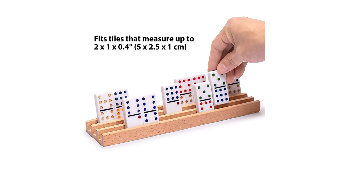 Premium Beechwood Domino Racks Set of 4 for Fun Gameplay