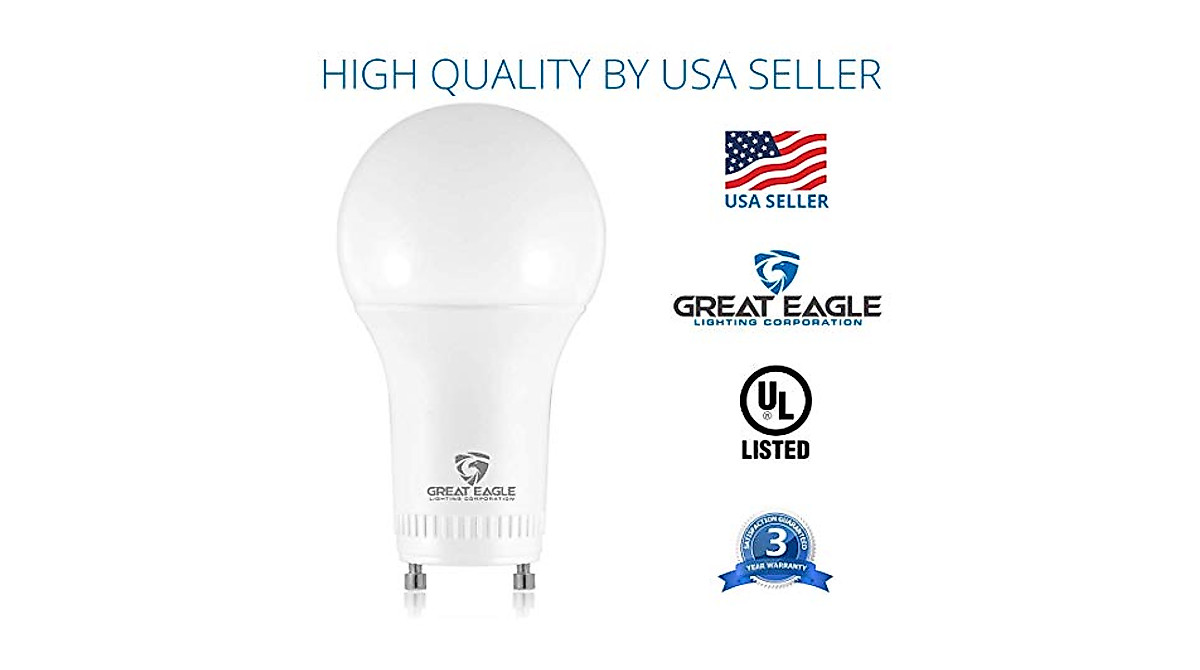 Great Eagle GU24 LED Bulb - 9W Dimmable, 4-Pack