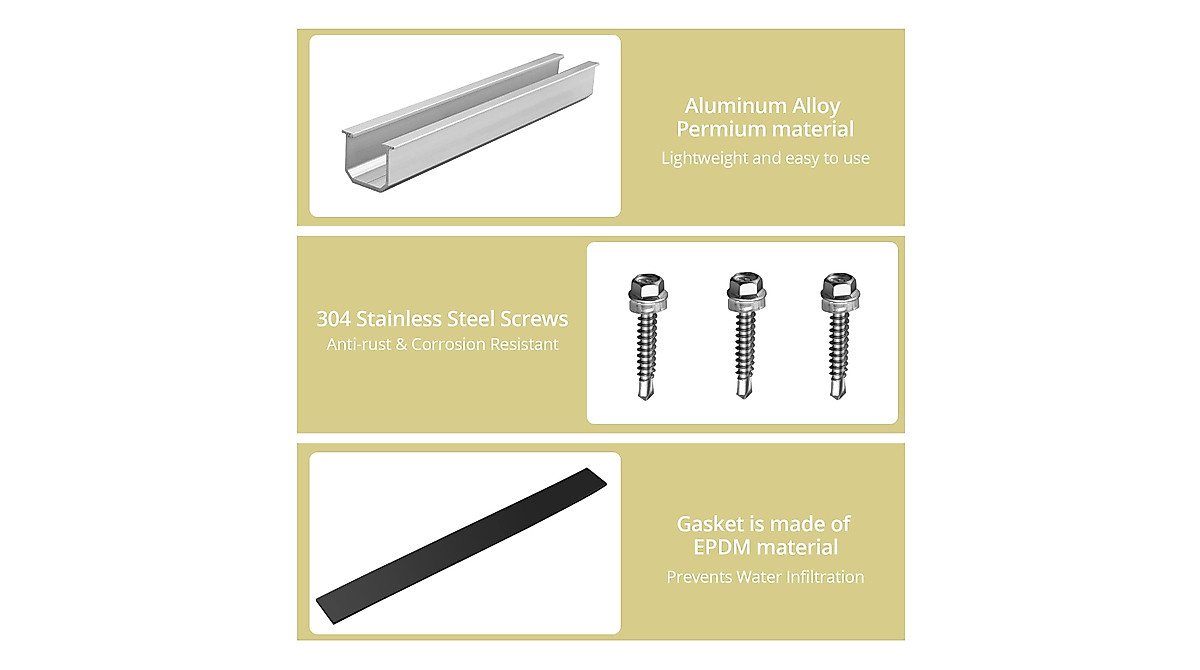 Durable Aluminum Solar Panel Mounting Rails - Easy Installation Kit