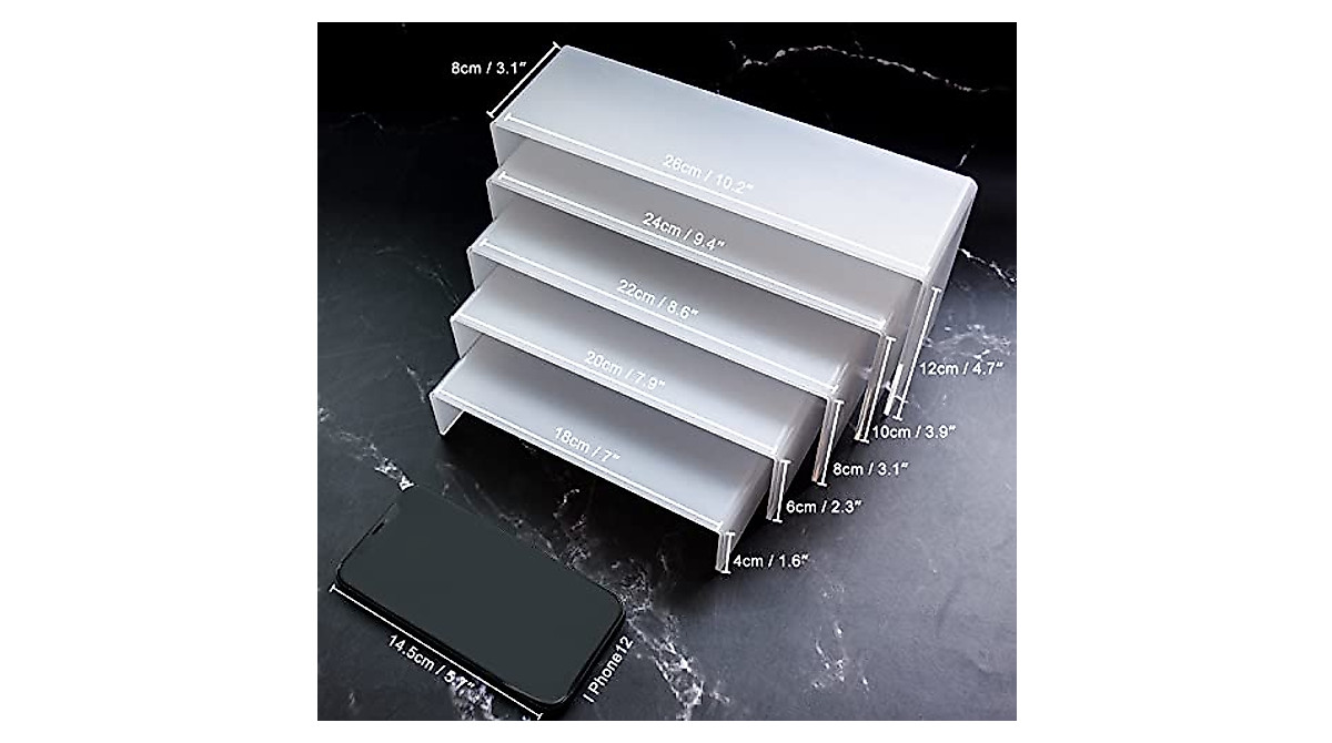 Thyores 5-Piece Acrylic Risers for Display & Organization