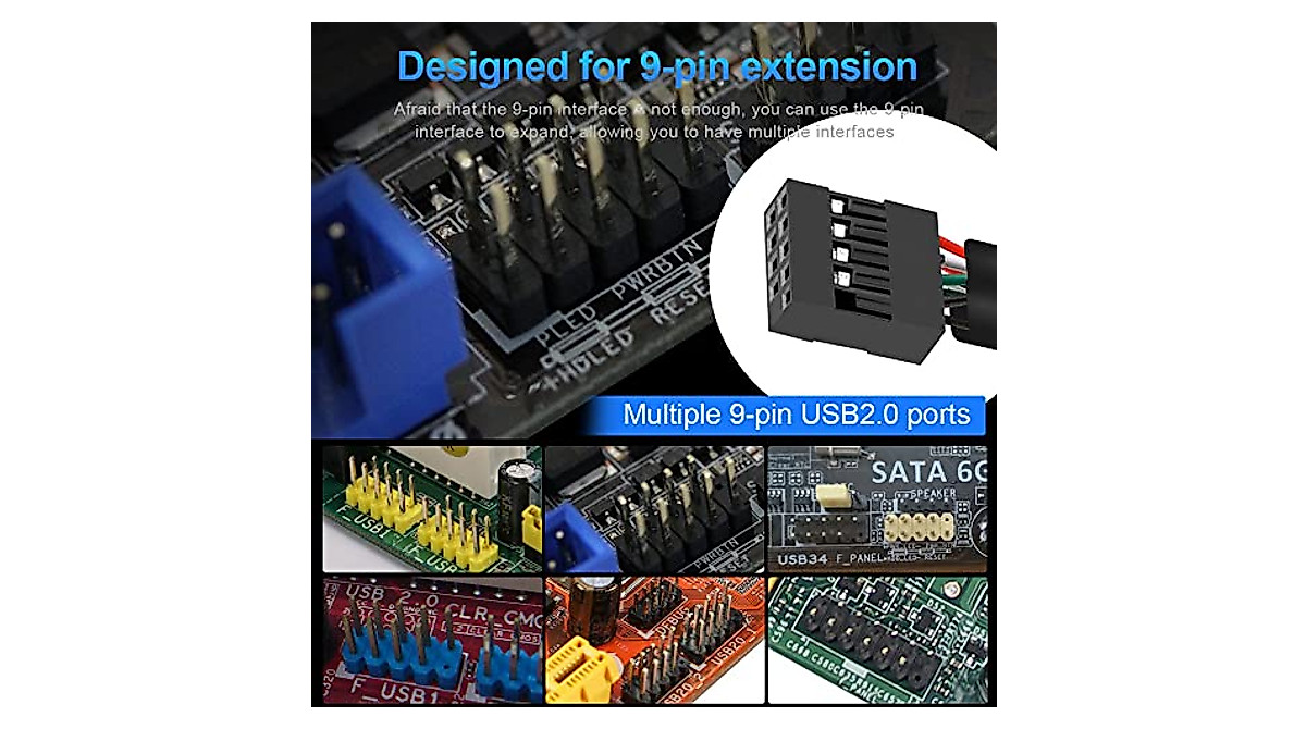 USB Header Splitter 1 to 4 Ports | Shielded Cable with Short-Circuit ...