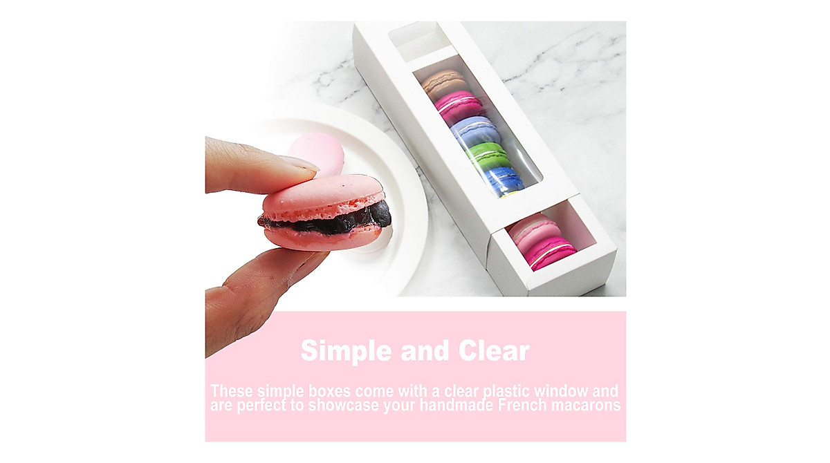 Elegant Macaron Gift Boxes with Clear Window - Perfect for Events