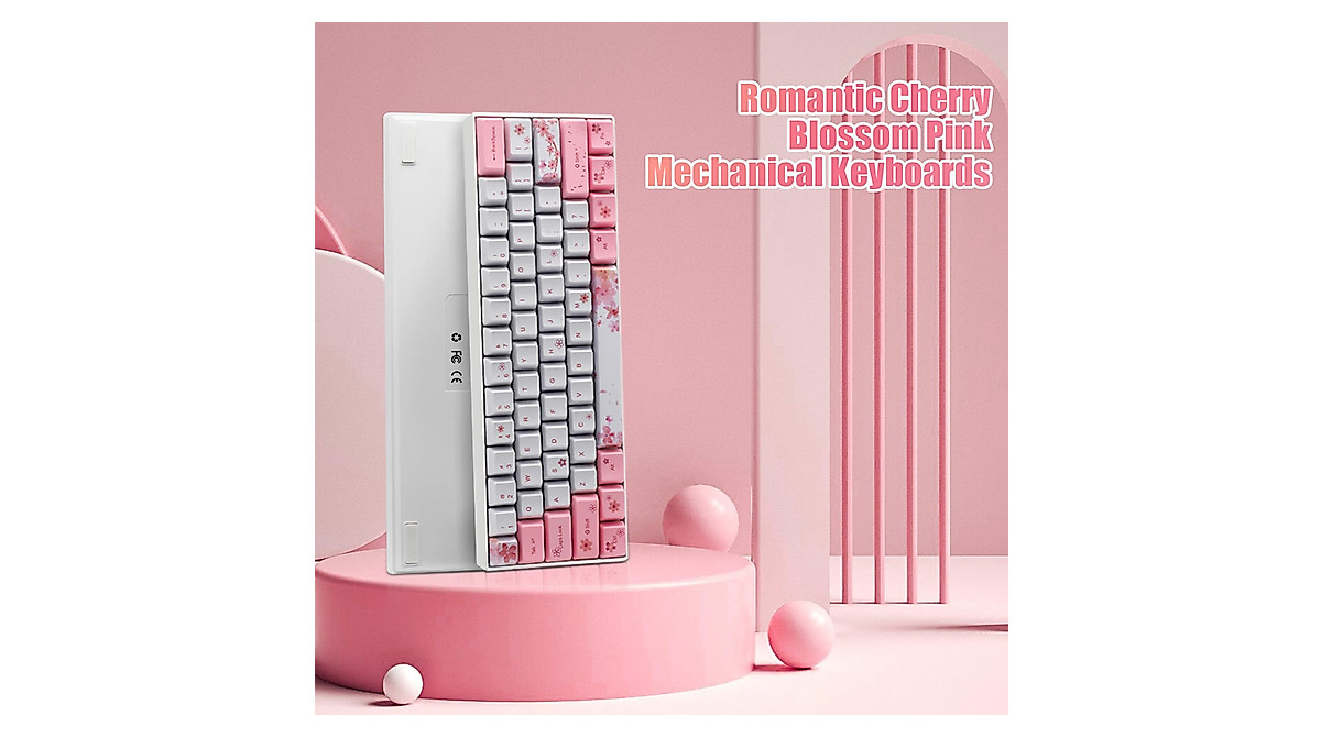 ZMX Cherry Blossom Pink Mechanical Keyboard - Wireless & Wired