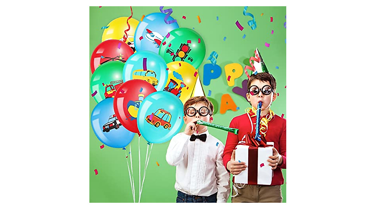 40 Pack Transportation Balloons for Kids' Parties