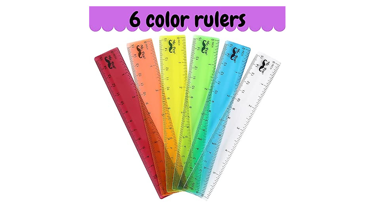 6-Pack Clear Plastic Rulers | Perfect for School & Crafts