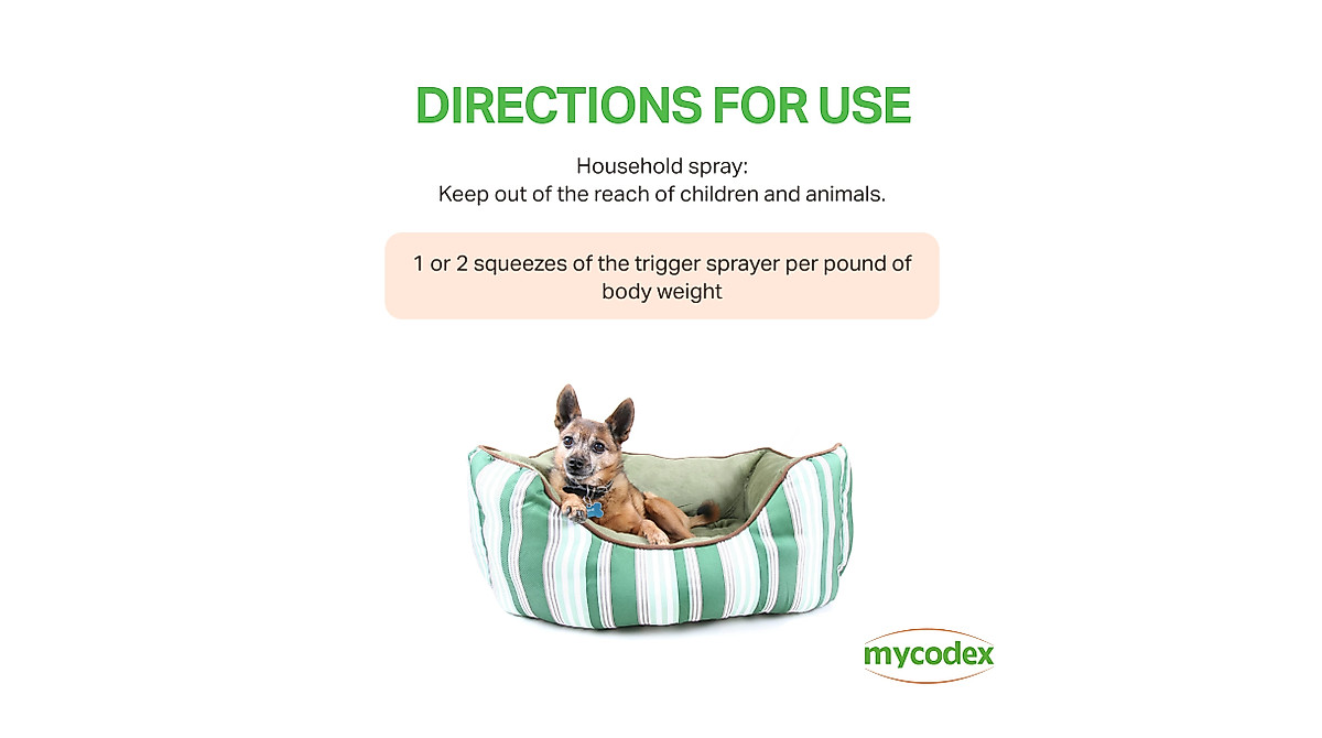 PRN Pharmacal Mycodex Flea & Tick Spray for Dogs & Cats | 16 Oz