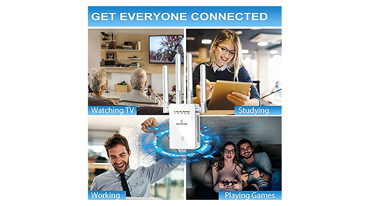 NETFUN WiFi Extender - Boost Signal Up to 9956 sq.ft