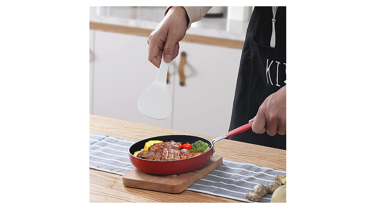 Elegant White Ceramic Rice Paddle Set - 2 Pack