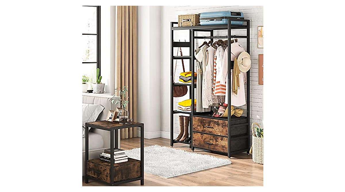 Tribesigns Freestanding Closet Organizer with Shelves & Drawers