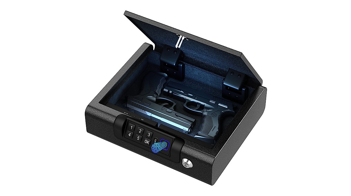 Secure Biometric Gun Safe - Portable & Versatile Storage