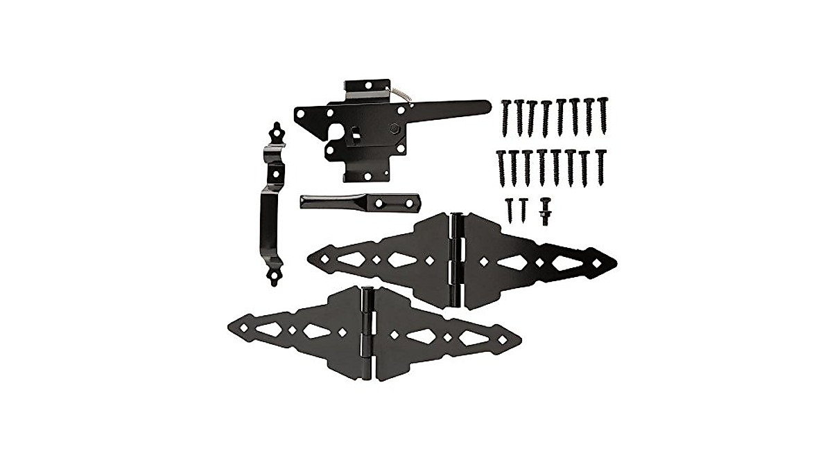 Everbilt Black Post Latch Set - Durable Gate Hardware for Outdoor Security