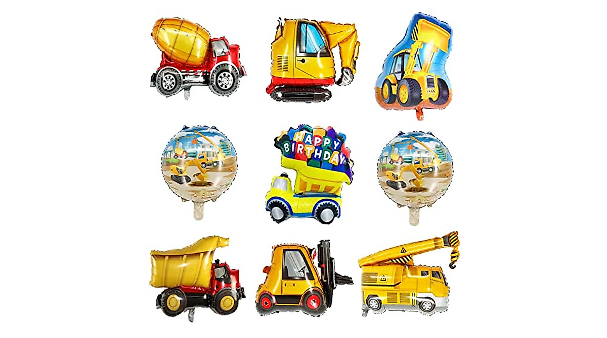 Construction Balloons Set for Kids Birthday Parties