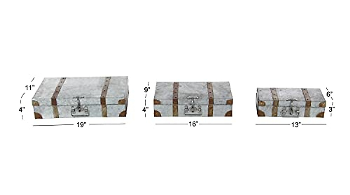 Deco 79 Metal Box Set - Stylish Farmhouse Storage (Set of 3)