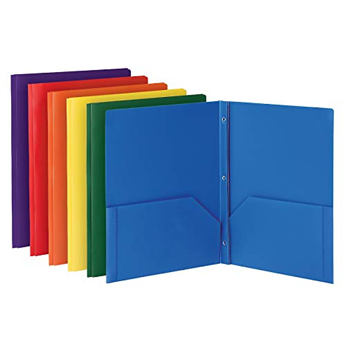 Oxford 6-Pack Plastic Pocket Folders in Bright Colors