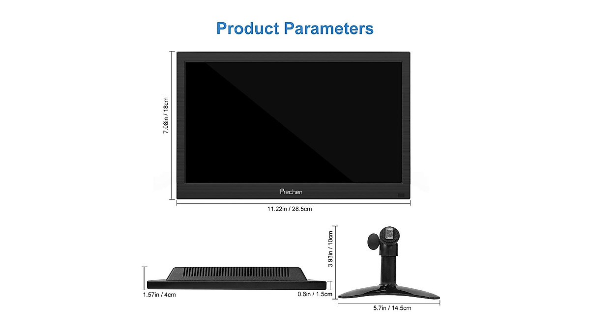 Prechen 11.6 Inch Portable HDMI Monitor with Multiple Inputs