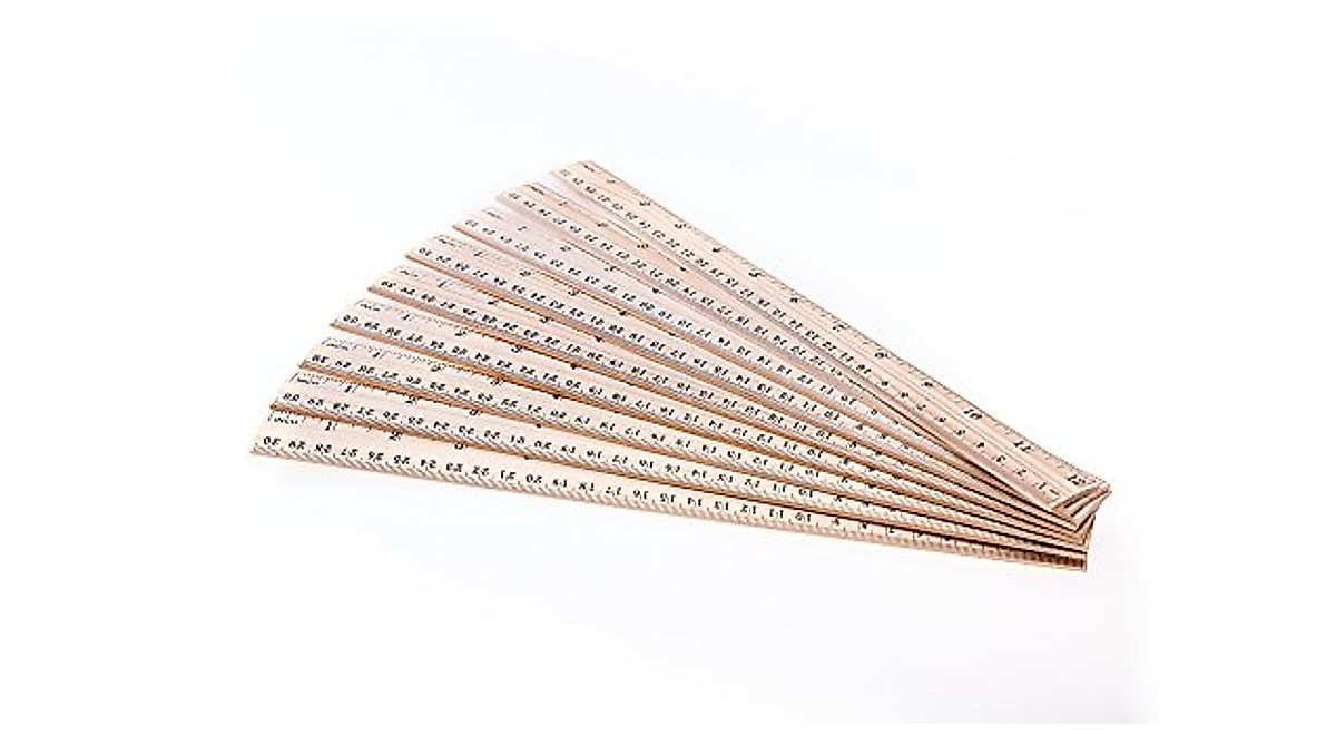 20 Pack Wooden Rulers - Perfect for School & Office Use
