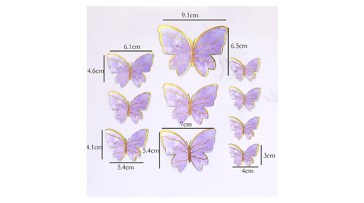 Purple Butterfly Cake Toppers for Birthday Parties