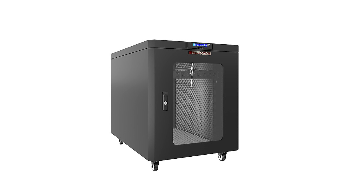 Sysracks 12U Soundproof Server Rack - Quiet Home Office Solution
