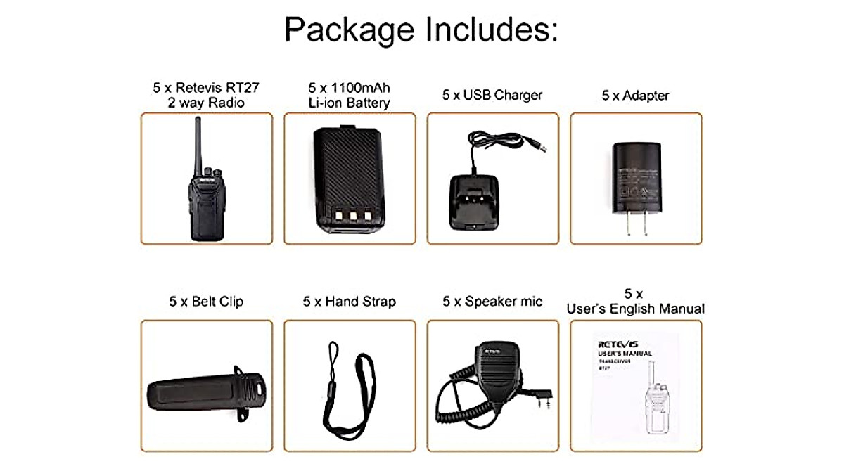Retevis RT27 Walkie Talkies: Pro 2-Way Radios w/ Shoulder Mic