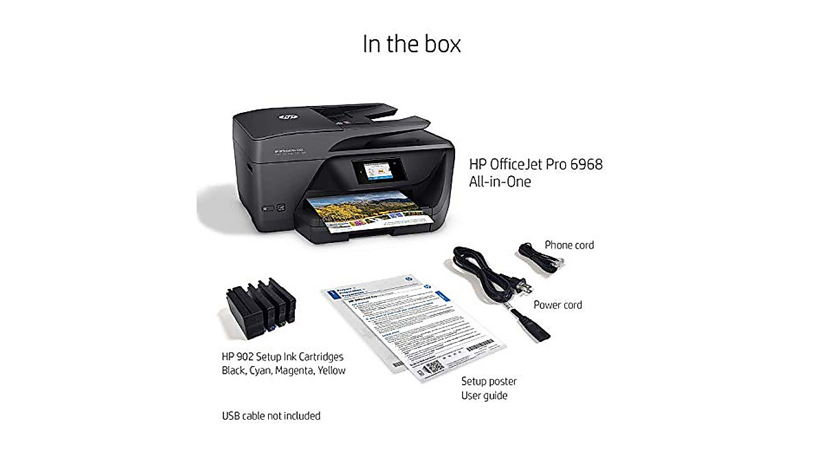 HP OfficeJet Pro 6968 Color All-in-One Printer — Fast, Wireless ...