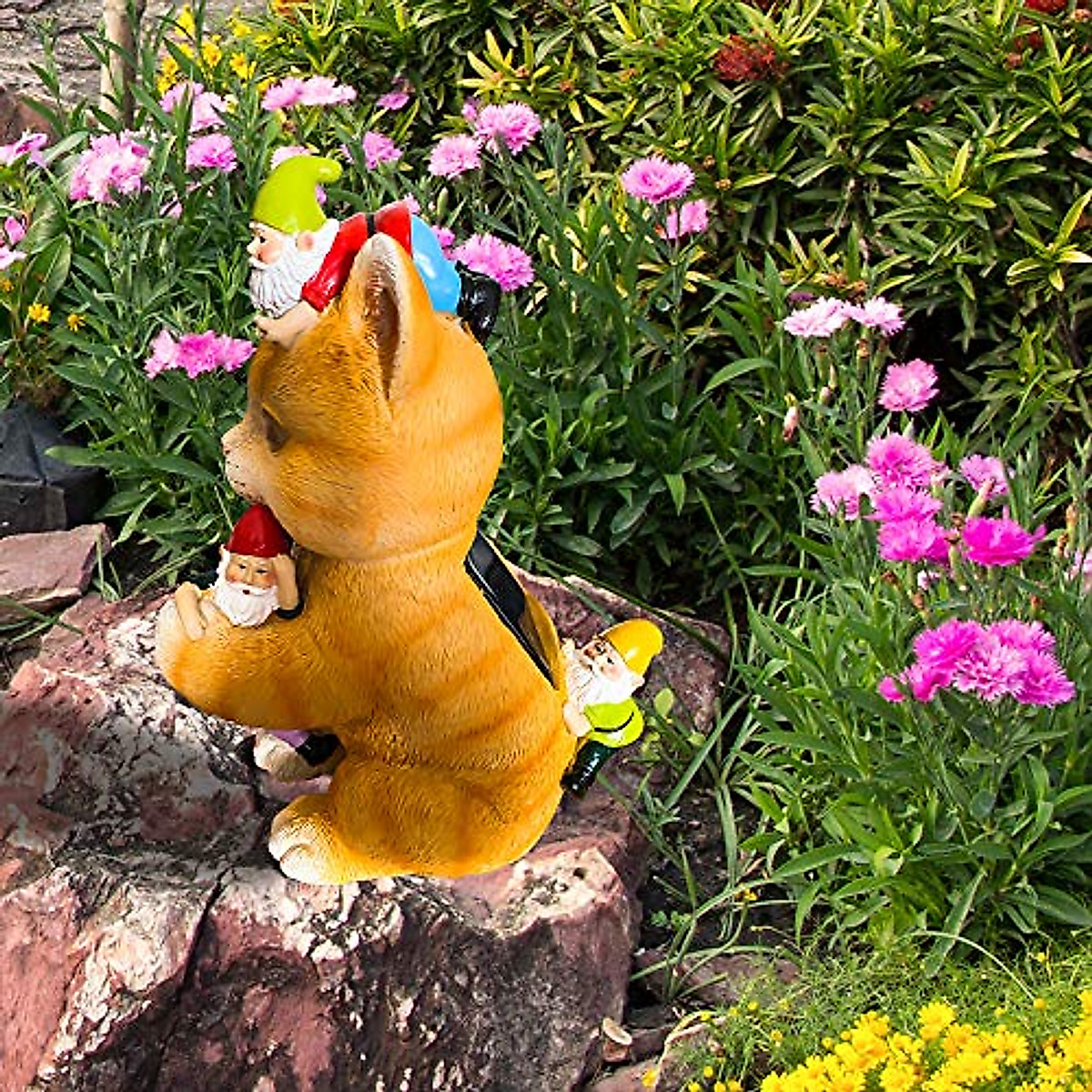Solar Powered Funny Cat Statue for Home & Garden