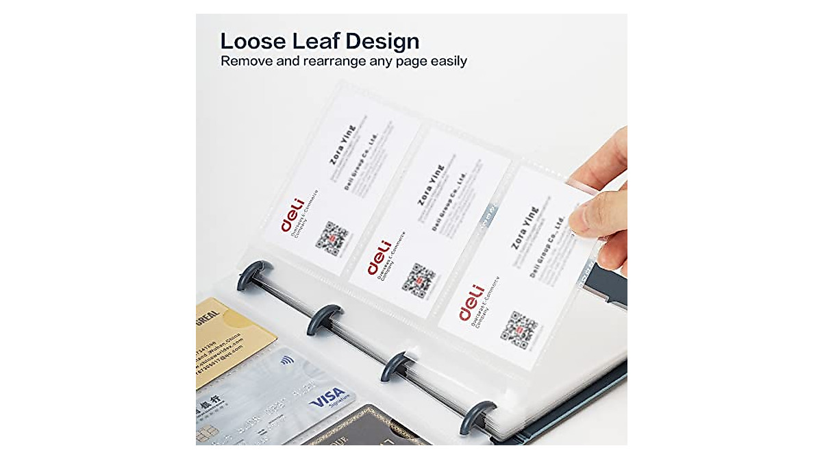 Deli Business Card Holder - Organize 180 Cards Compact & Durable