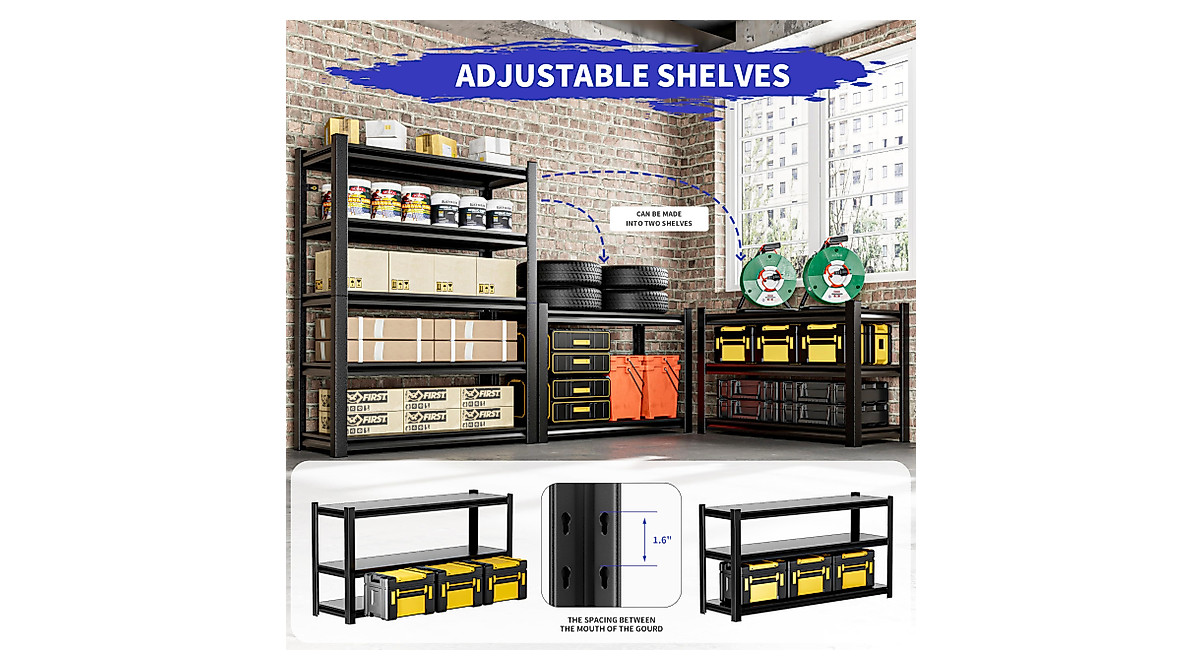 Sturdy Garage Shelving Unit - 5 Tier Metal Storage