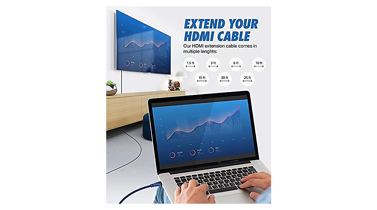 Ultra Clarity Cables 6ft High-Speed HDMI Extension Cable 4K 60Hz