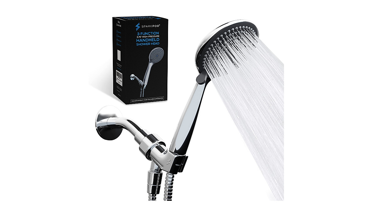 SparkPod High Pressure Handheld Shower Head with 3 Modes & 5ft Hose