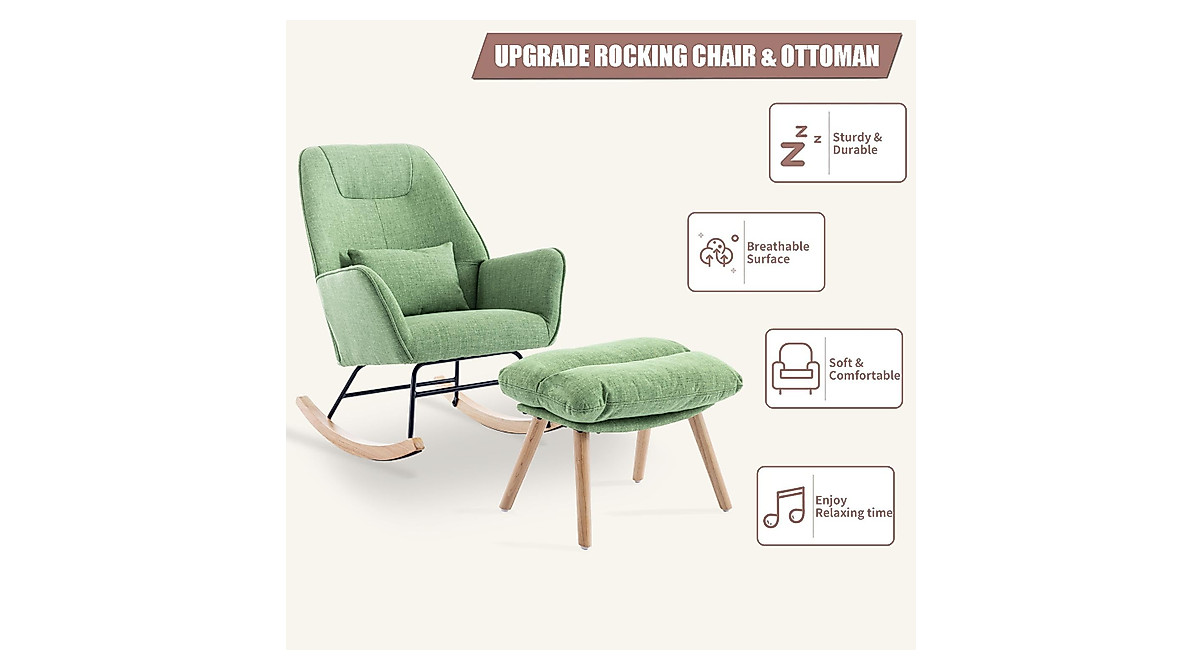 Altrobene Rocking Chair with Ottoman - Comfort & Style
