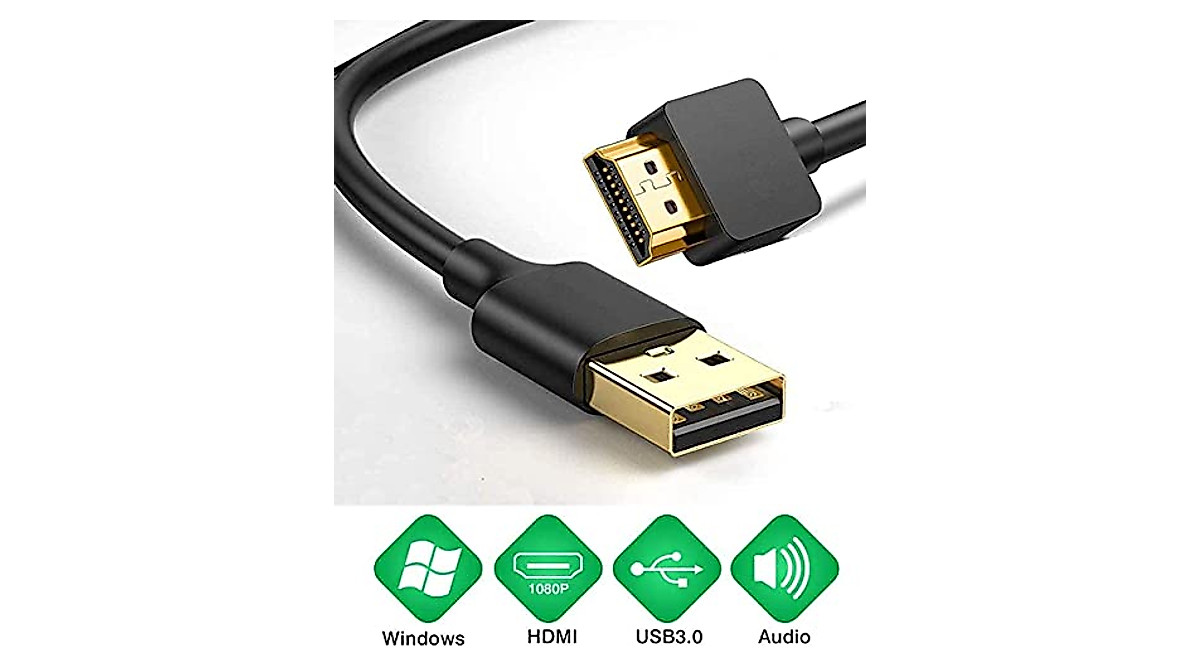 Ikis USB To HDMI Adapter, USB To HDMI Cable Multi-Display Video Converter- PC Laptop Windows 7 8