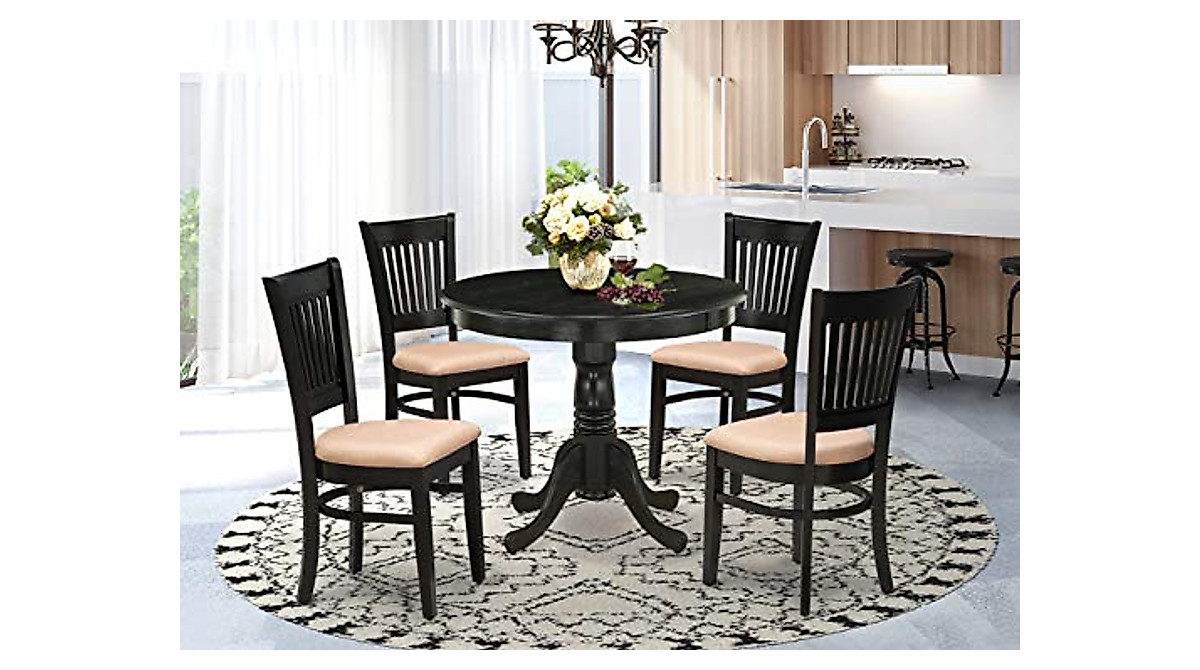 Stylish 5-Piece Dining Set - Round Table & Chairs