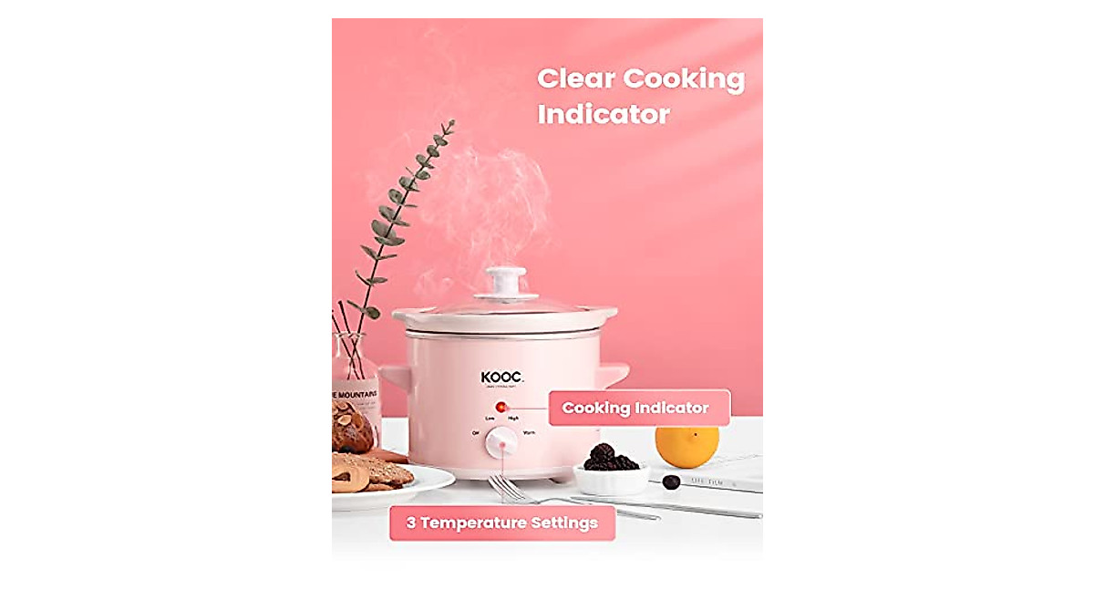 KOOC 2-Quart Slow Cooker - Easy Clean-Up & Healthier Meals