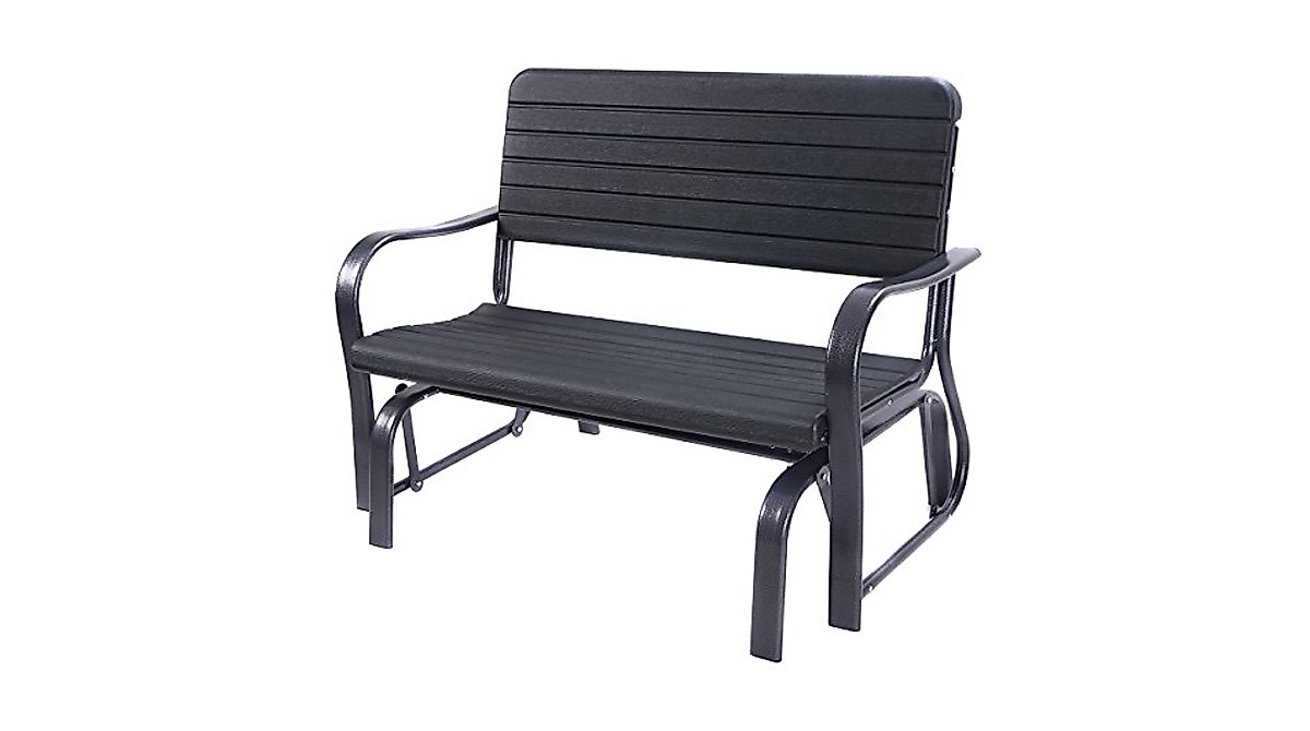 HAPPYGRILL Swing Glider Patio Bench - Durable Steel Outdoor Chair