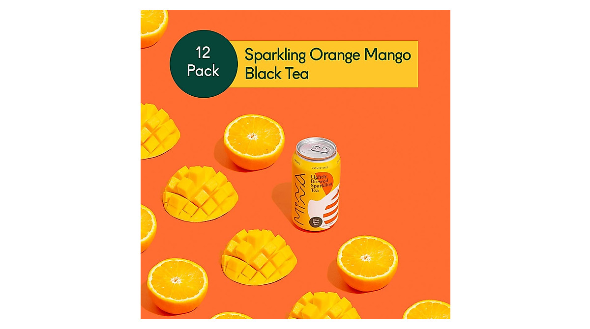 Minna Organic Sparkling Iced Tea - Orange Mango Black Tea | Zero Sugar ...