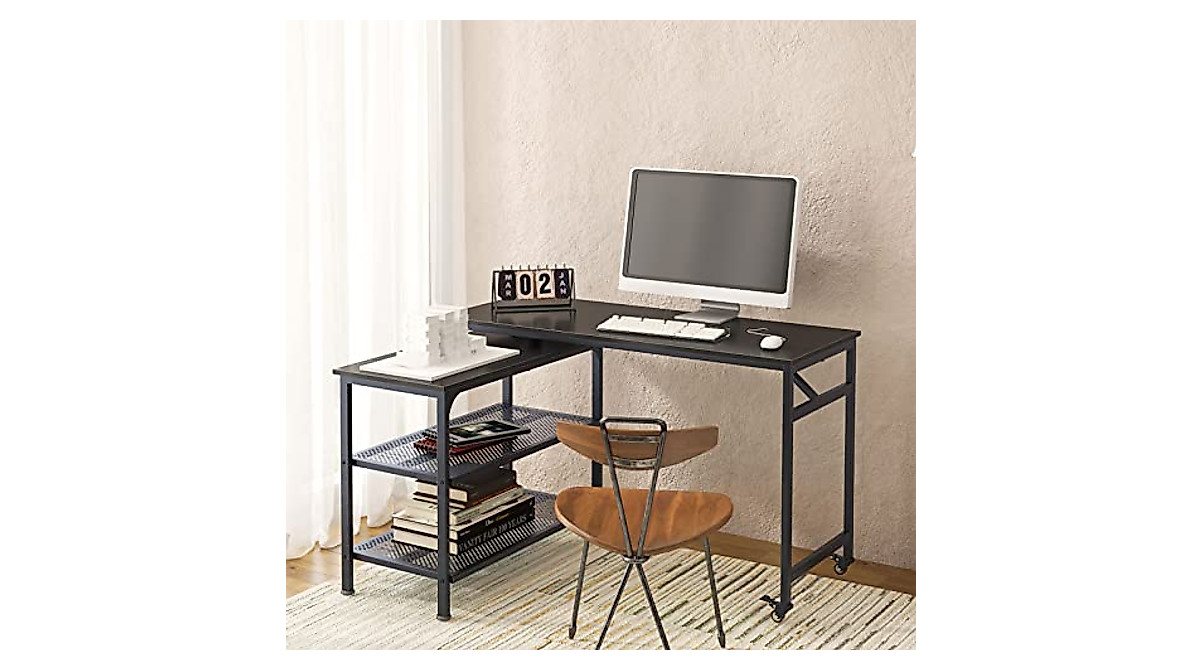 Soges 360° Rotating L Shaped Desk for Home Office