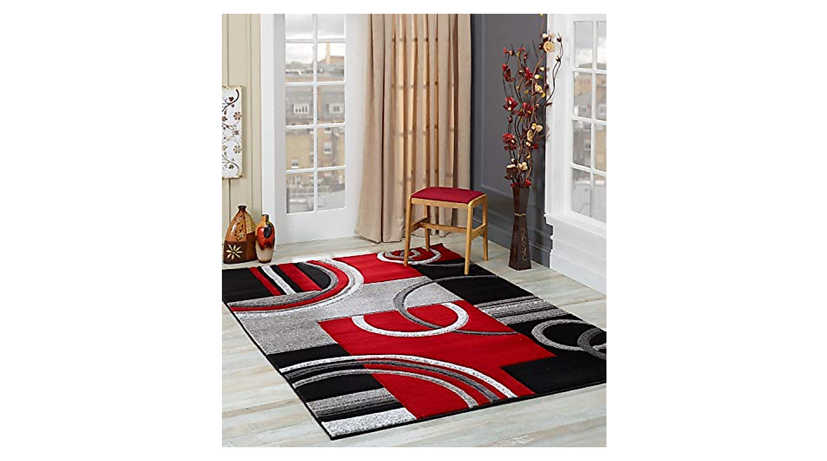 GLORY RUGS 5x7 Modern Red Area Rug for Stylish Spaces