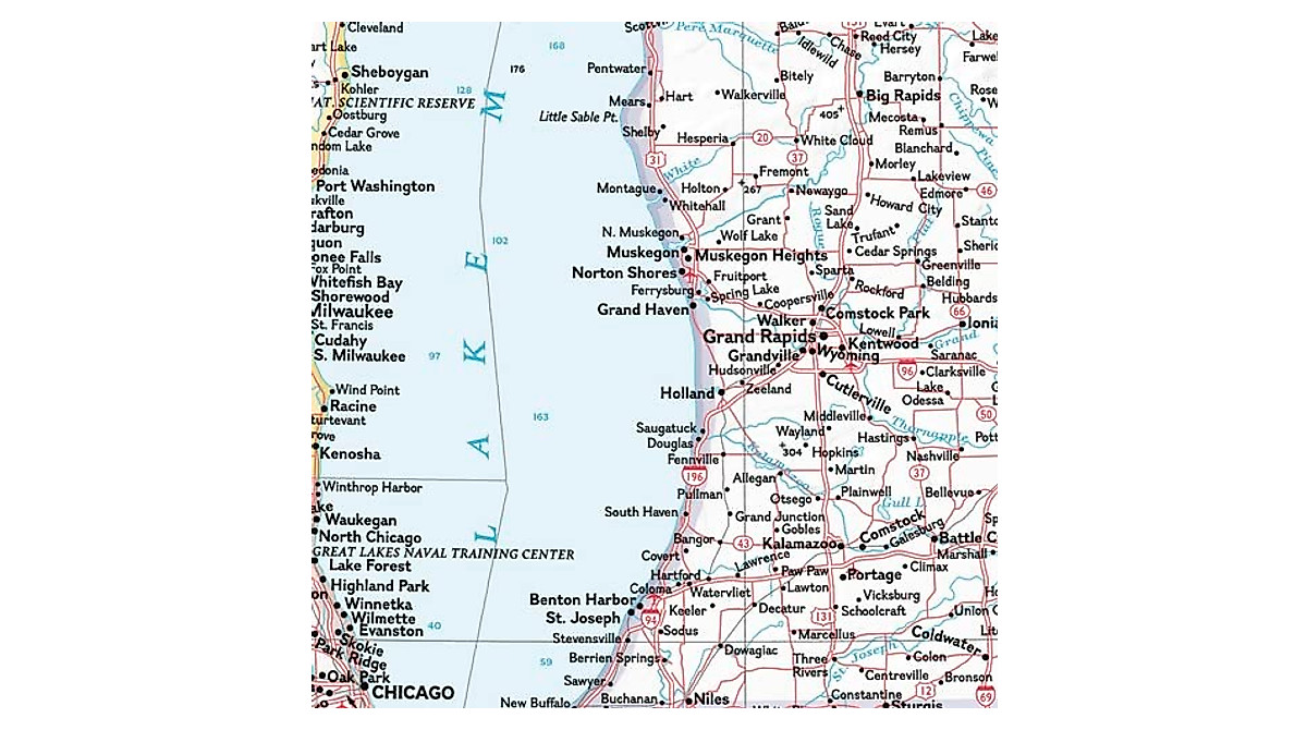National Geographic Great Lakes Wall Map - 31x24
