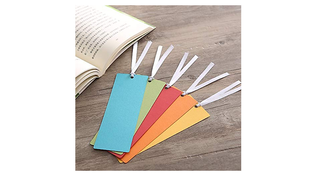 Blank Bookmarks with Ribbon for DIY Crafts, School & Gifts